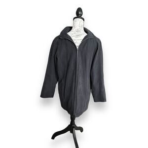 London Fog Men's Black Windbreaker Jacket with Hood - Size Small